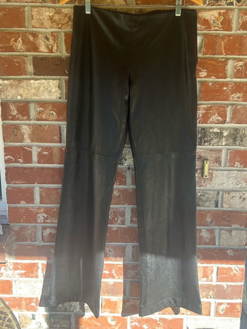 Danier Black Genuine Leather Bootcut Pants Size 8